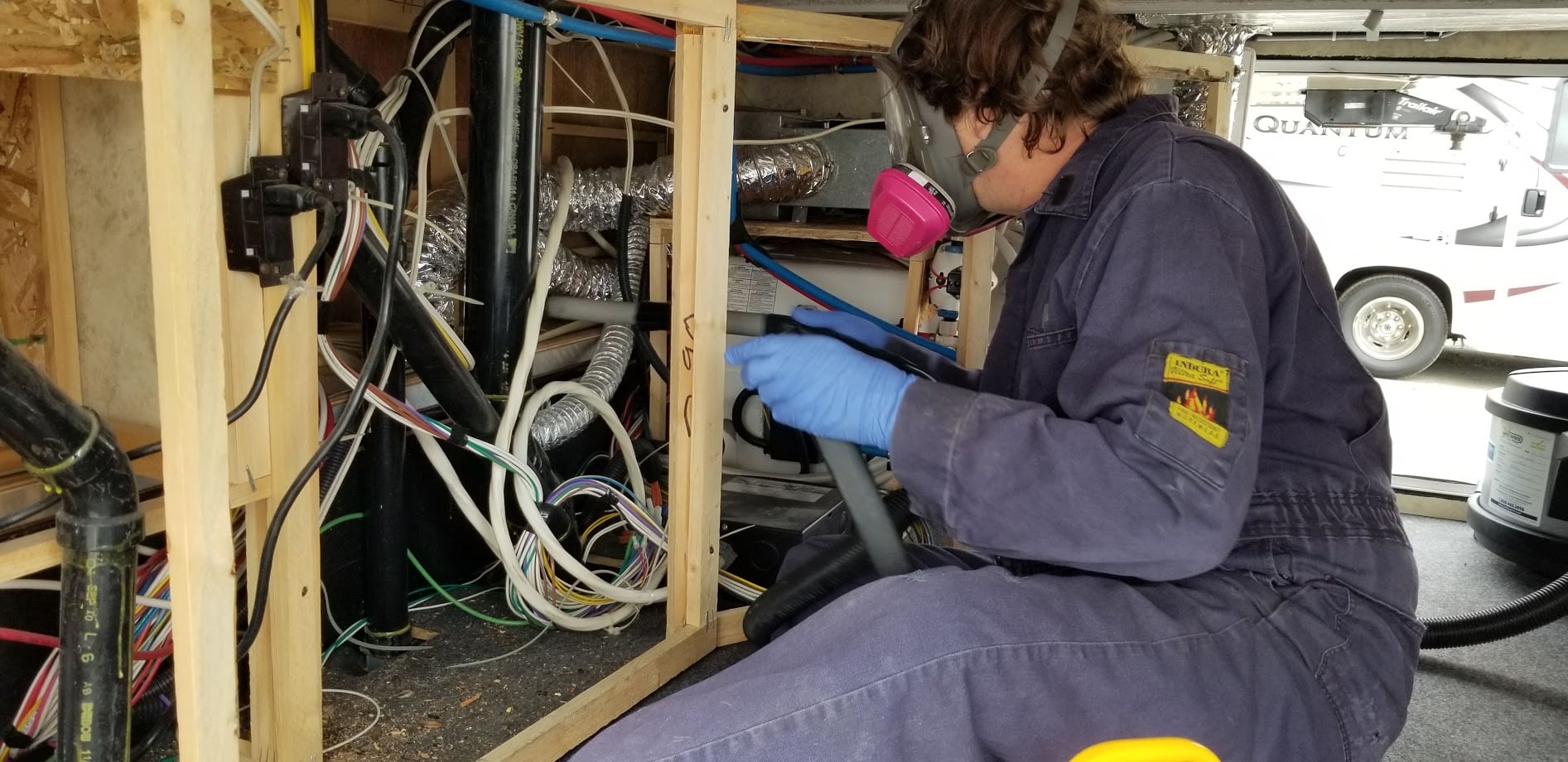 HEPA vacuum rat feces removal