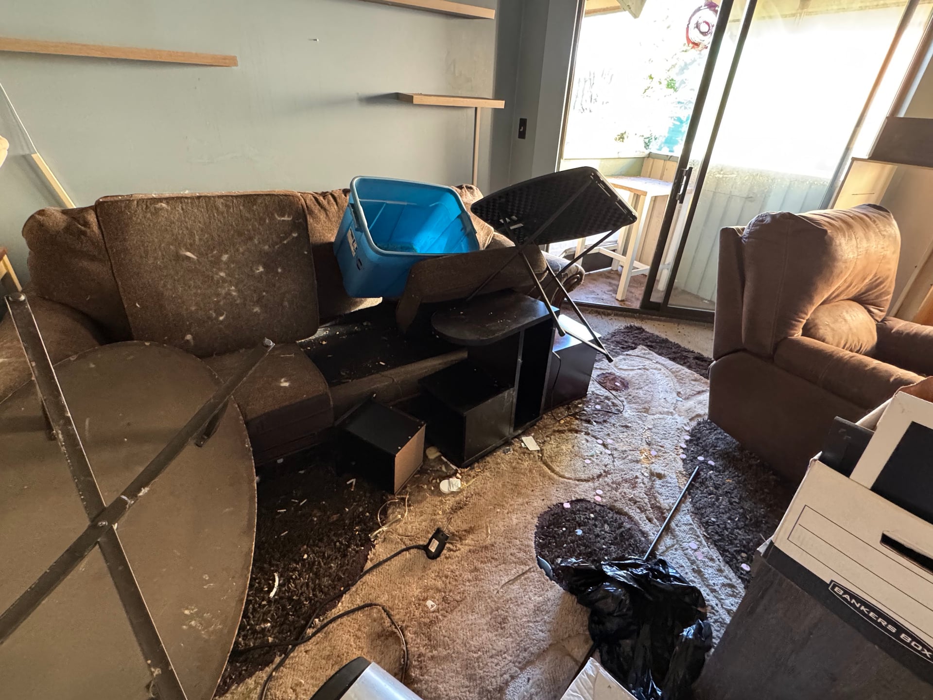 Residential property cleanup after heavy soiling